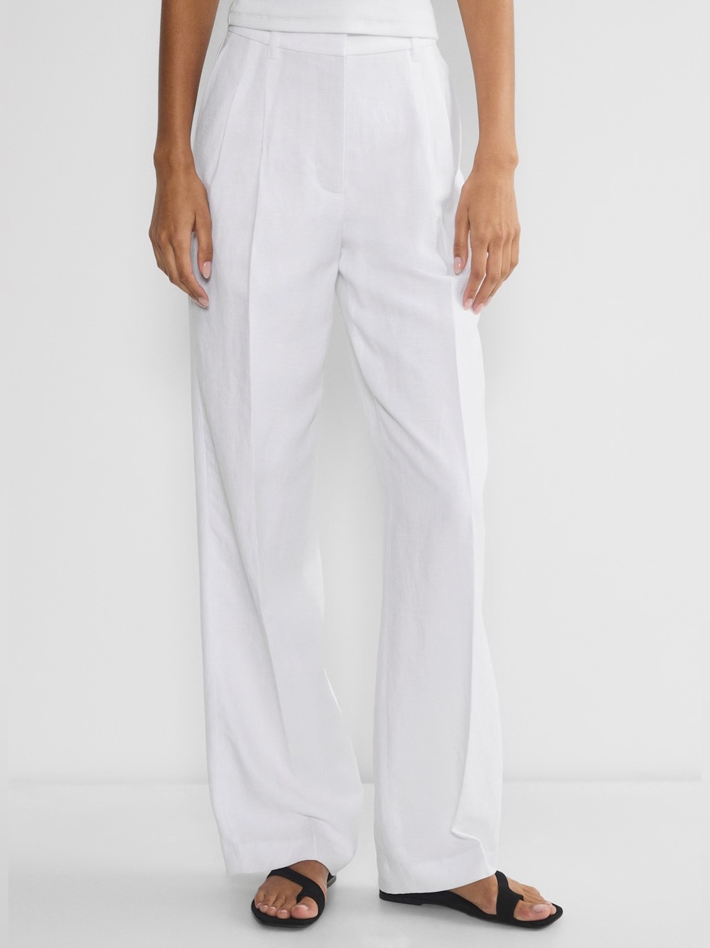 White linen effortless pants